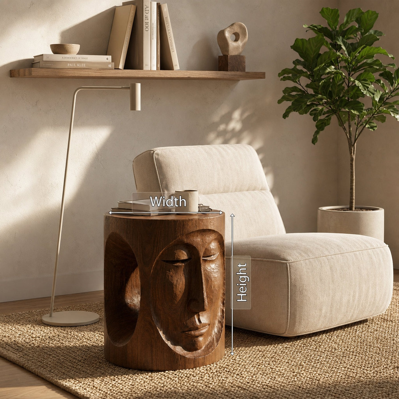 Mid Century Sculptural End Table For Bedroom - product view 8