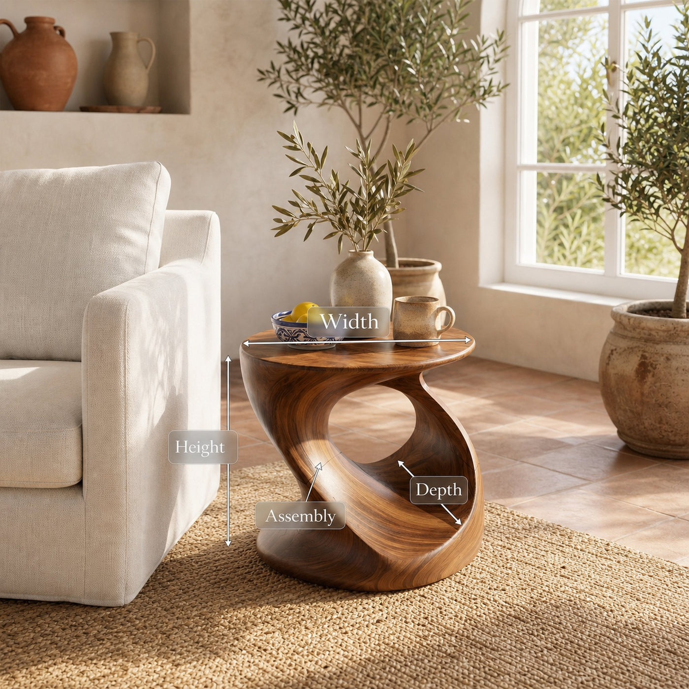 Mid Century Sculptural End Table For Living Room - product view 8