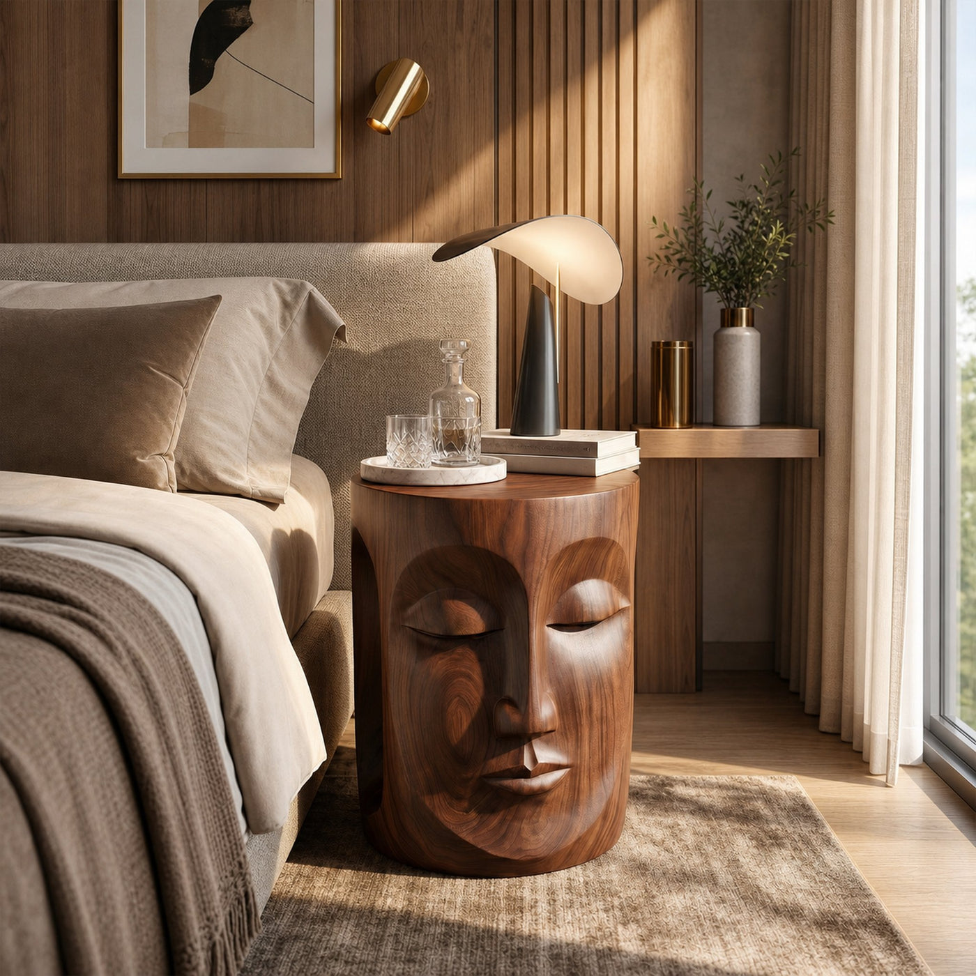 Mid Century Sculptural Side Table For Bedroom - product view 6