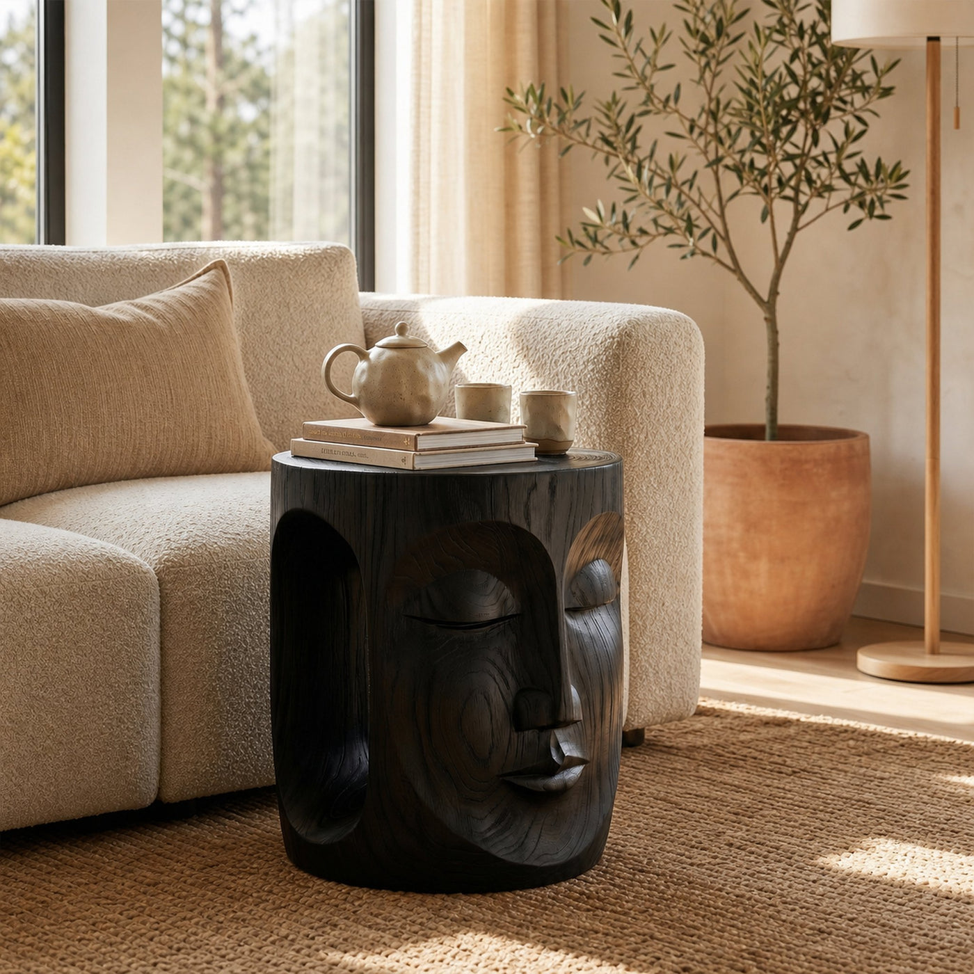 Mid Century Sculptural Side Table For Bedroom - product view 7