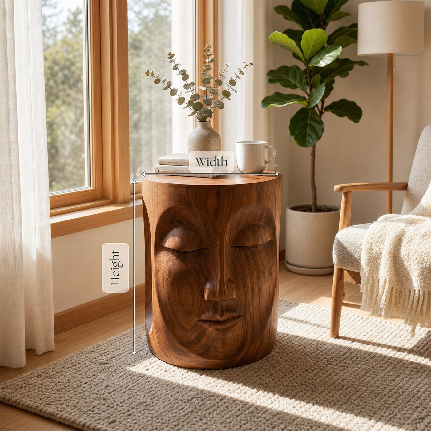 Mid Century Sculptural Side Table For Bedroom - product view 8