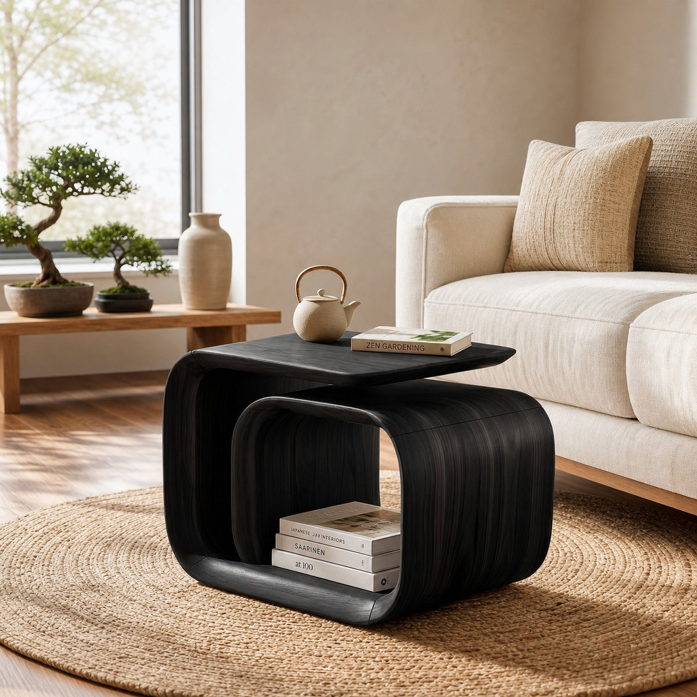 Mid Century Sculptural Side Table For Living Room - product view 7
