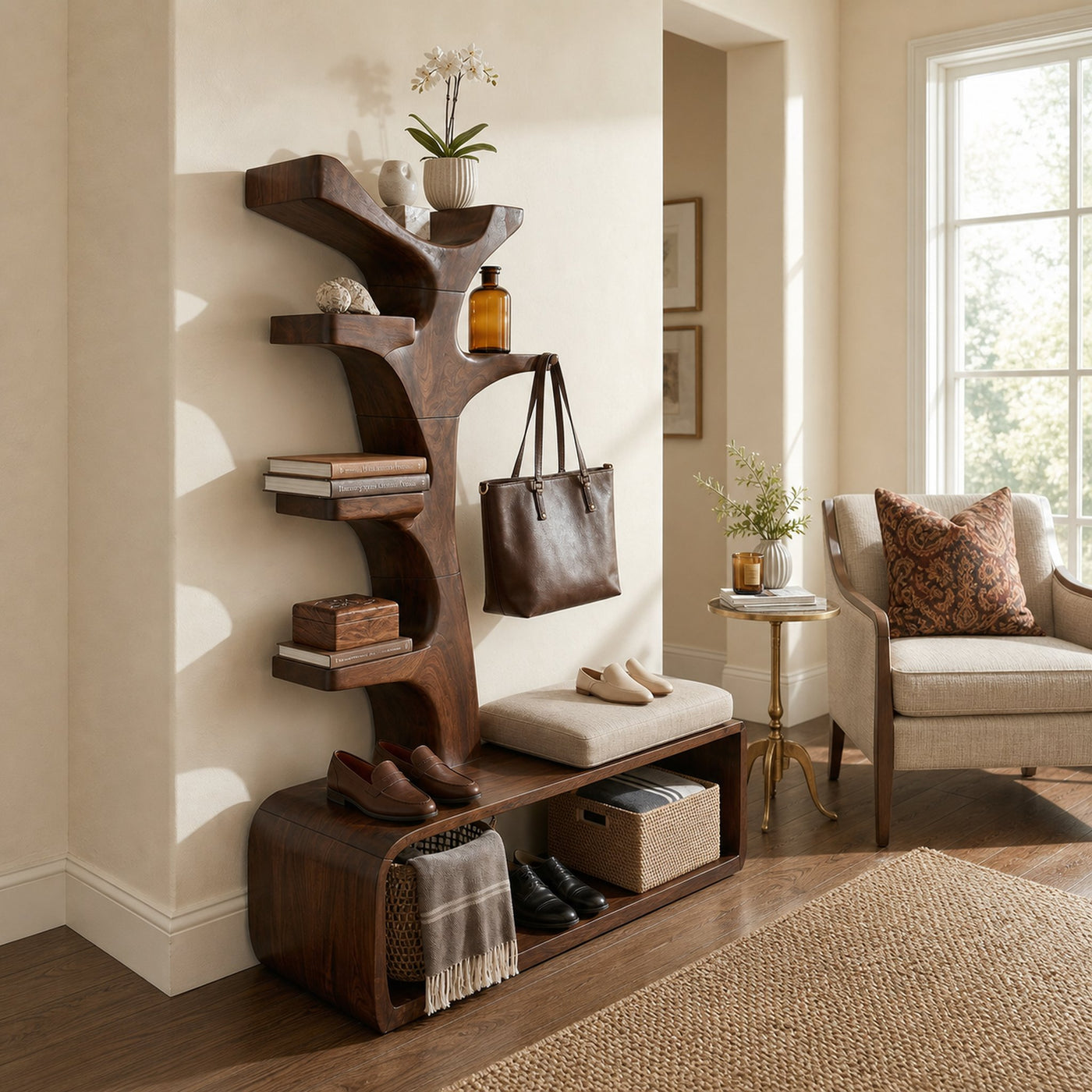 Mid Century Shoe Organizer Rack For Apartment Hallway Setting - product view 7