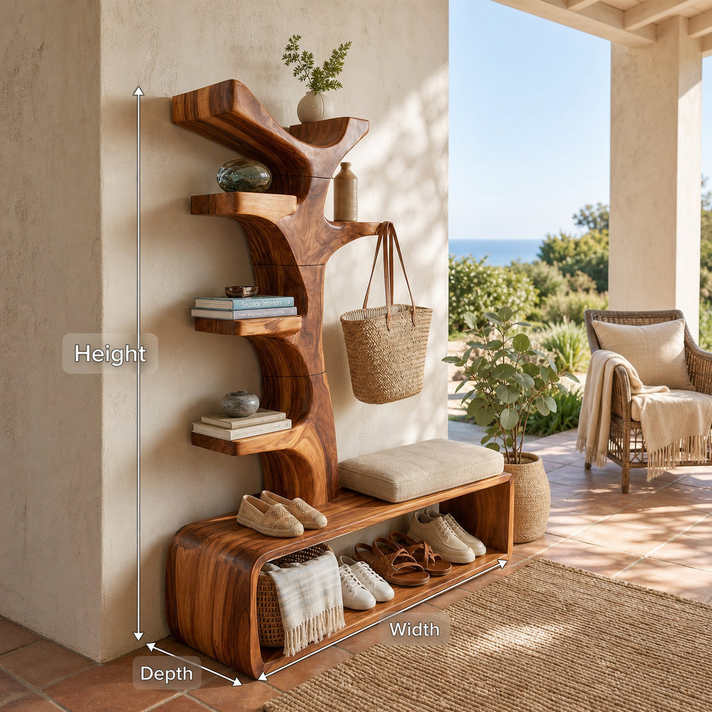 Mid Century Shoe Organizer Rack For Apartment Hallway Setting - product view 8