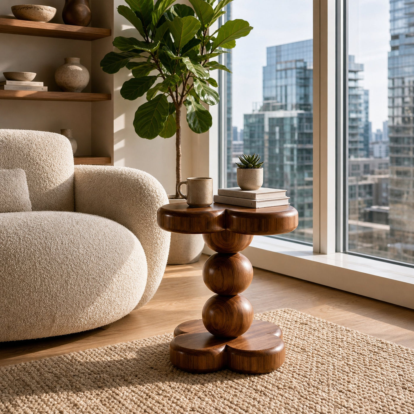 Mid Century Side Table For Bedroom Living Room