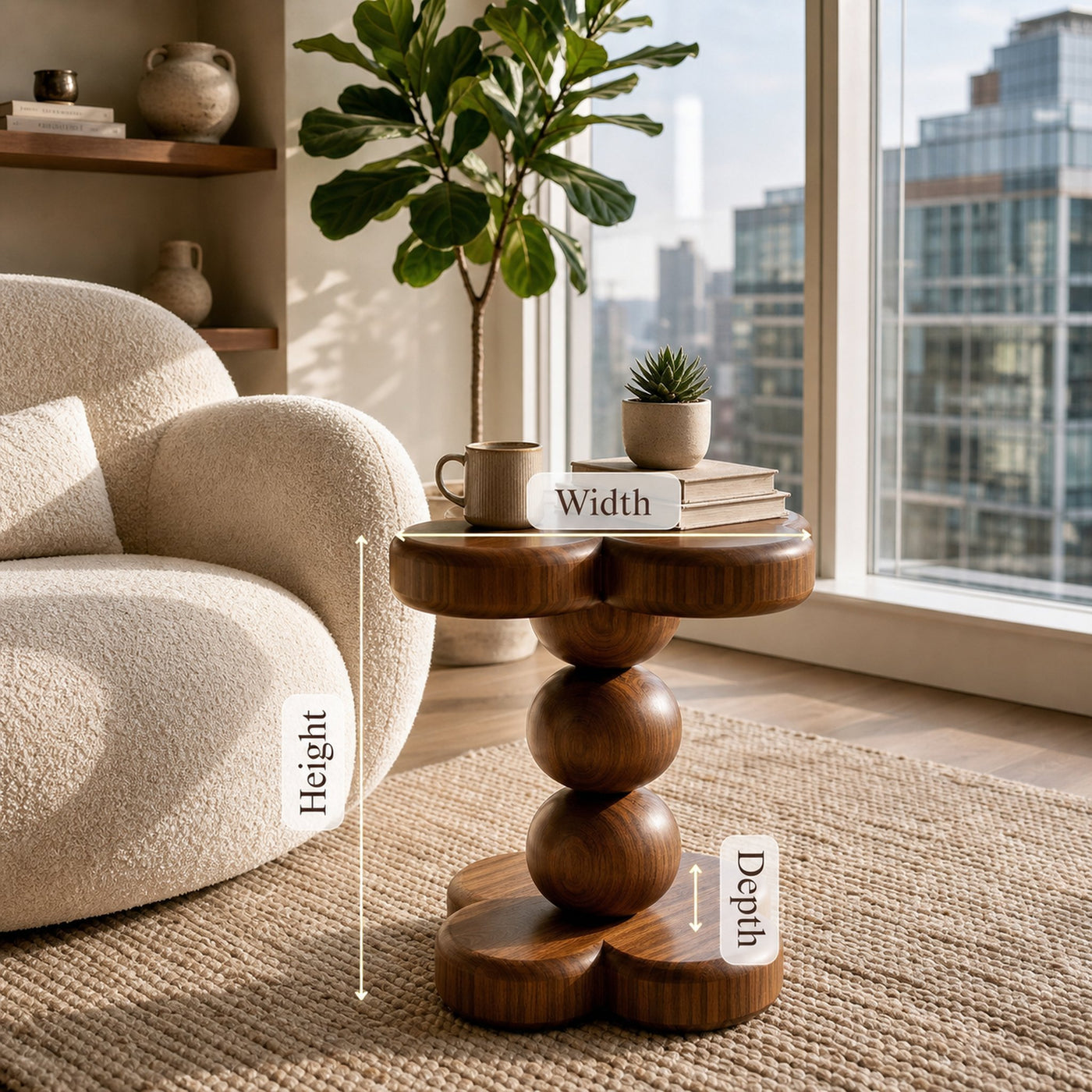 Mid Century Side Table For Bedroom Living Room - product view 8