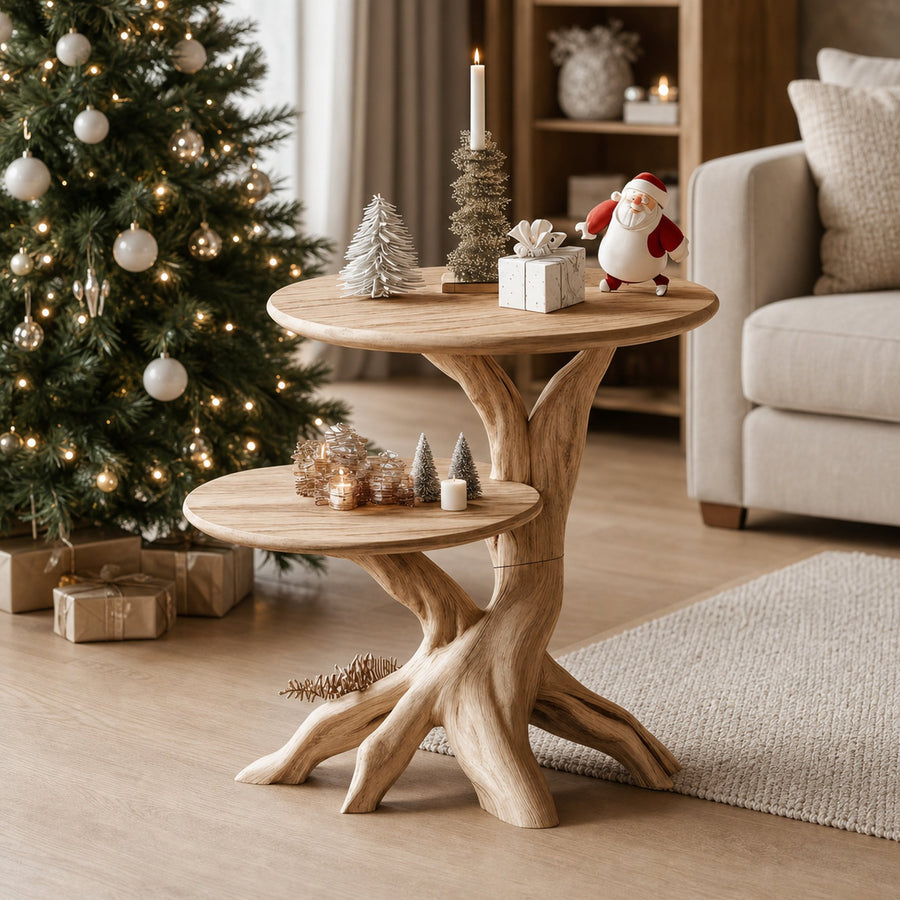 Mid Century Solid Wood End Table For Living Room Holiday Furniture