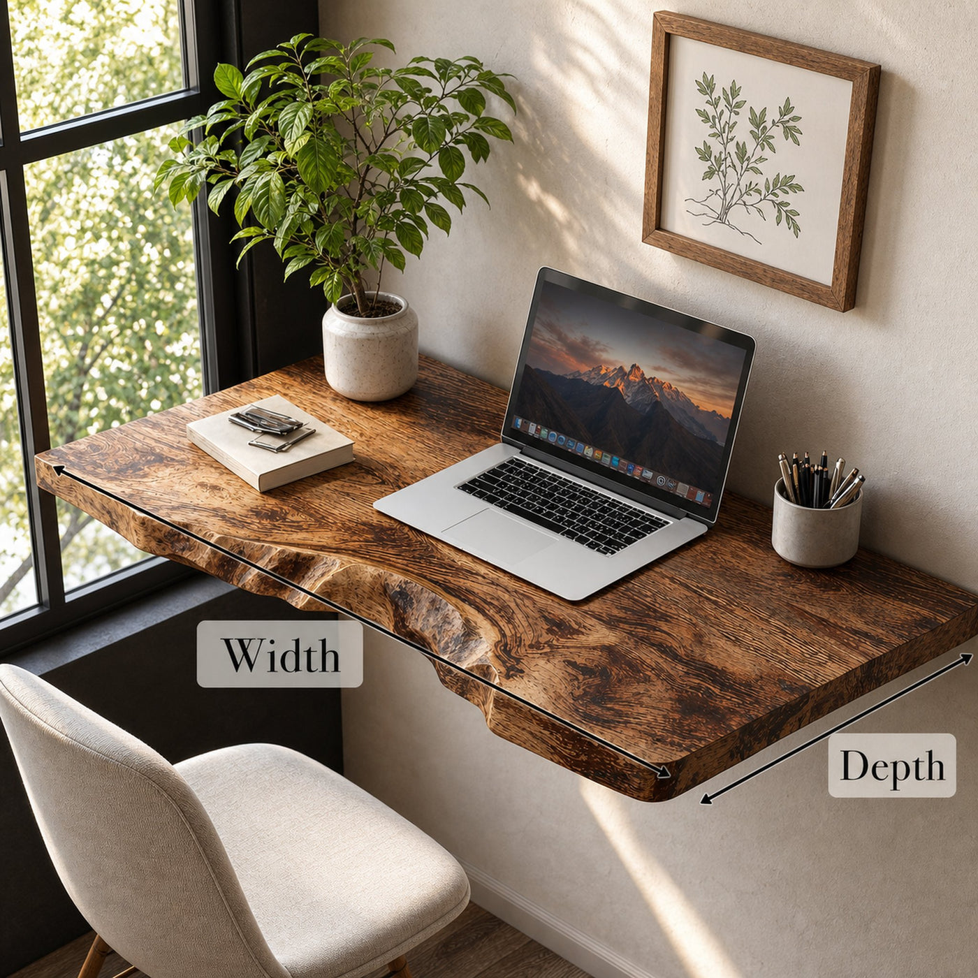 Mid Century Solid Wood Floating Desk For Creative Workspaces - product view 6