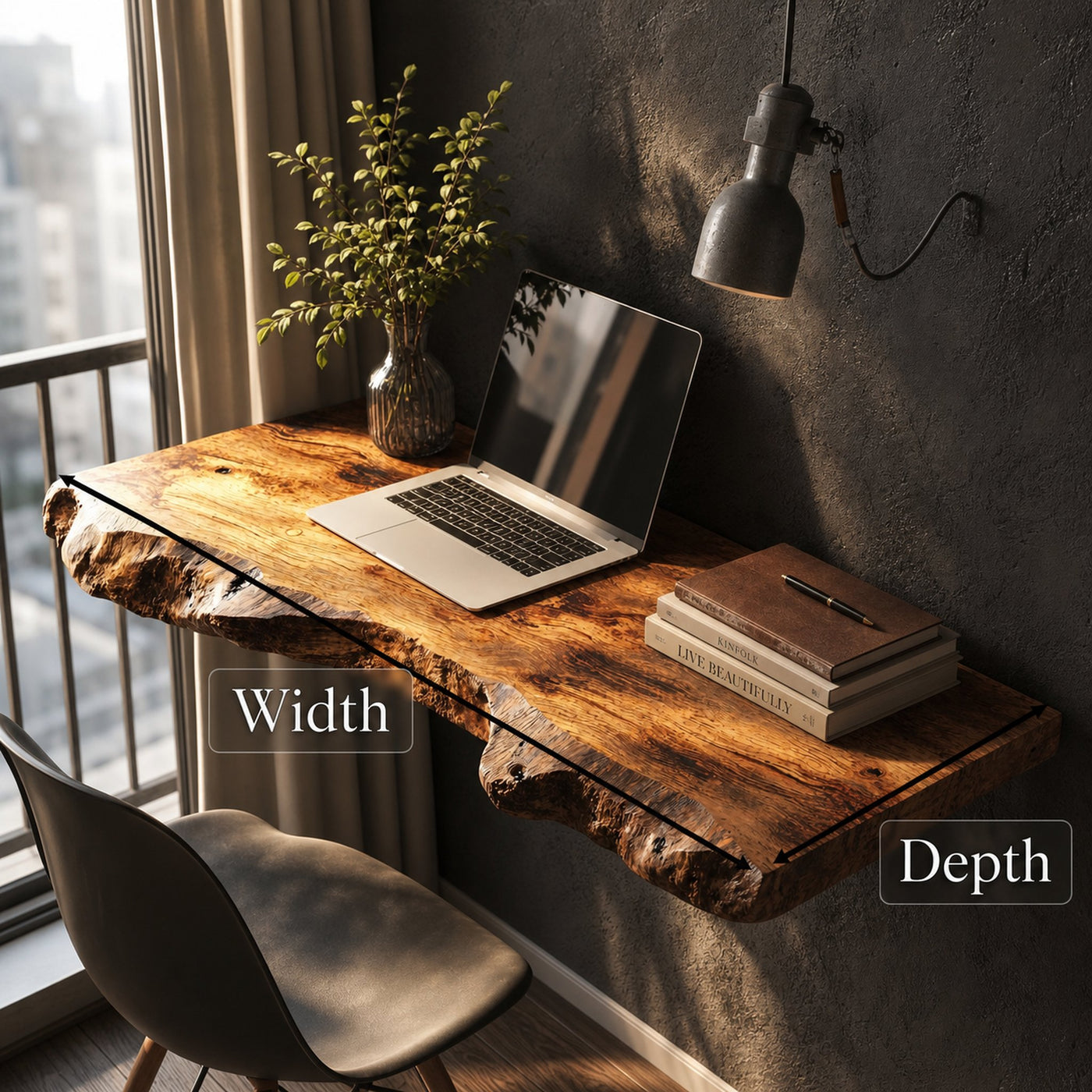 Mid Century Solid Wood Floating Desk For Functional Home Office - product view 6