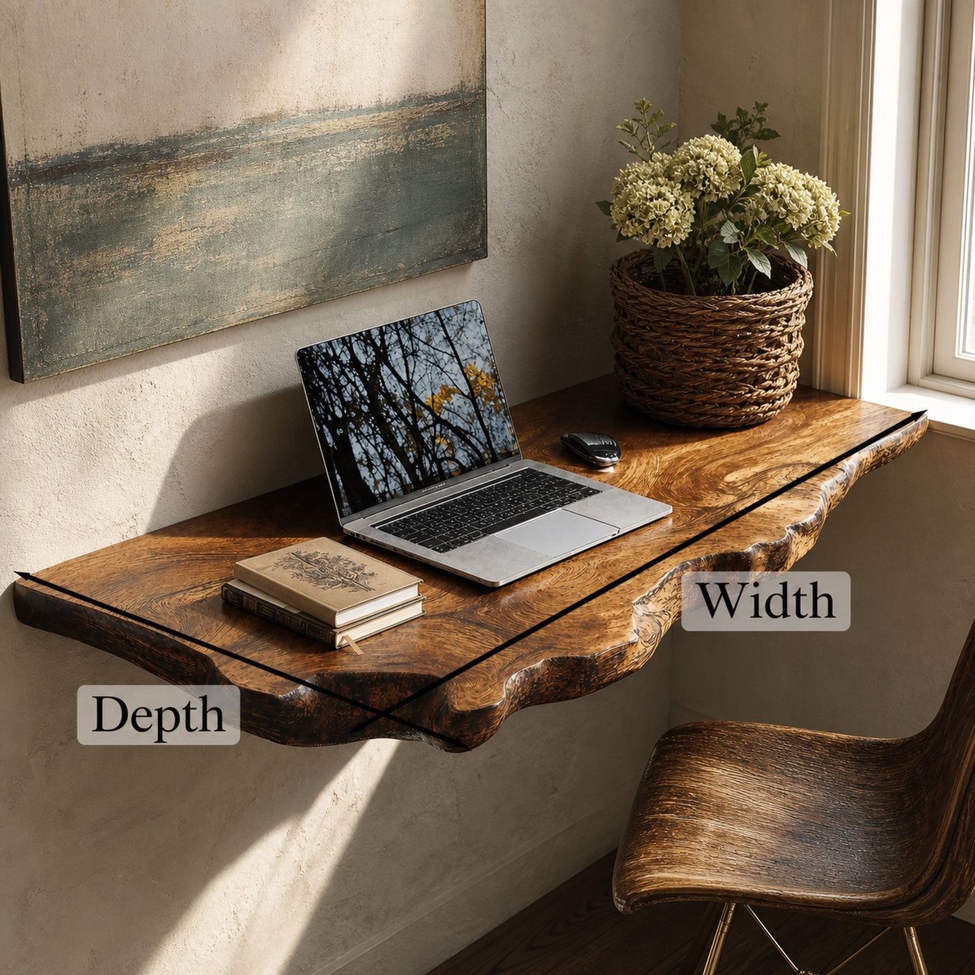 Mid Century Solid Wood Floating Desk For Modern And Retro Fusion - product view 6