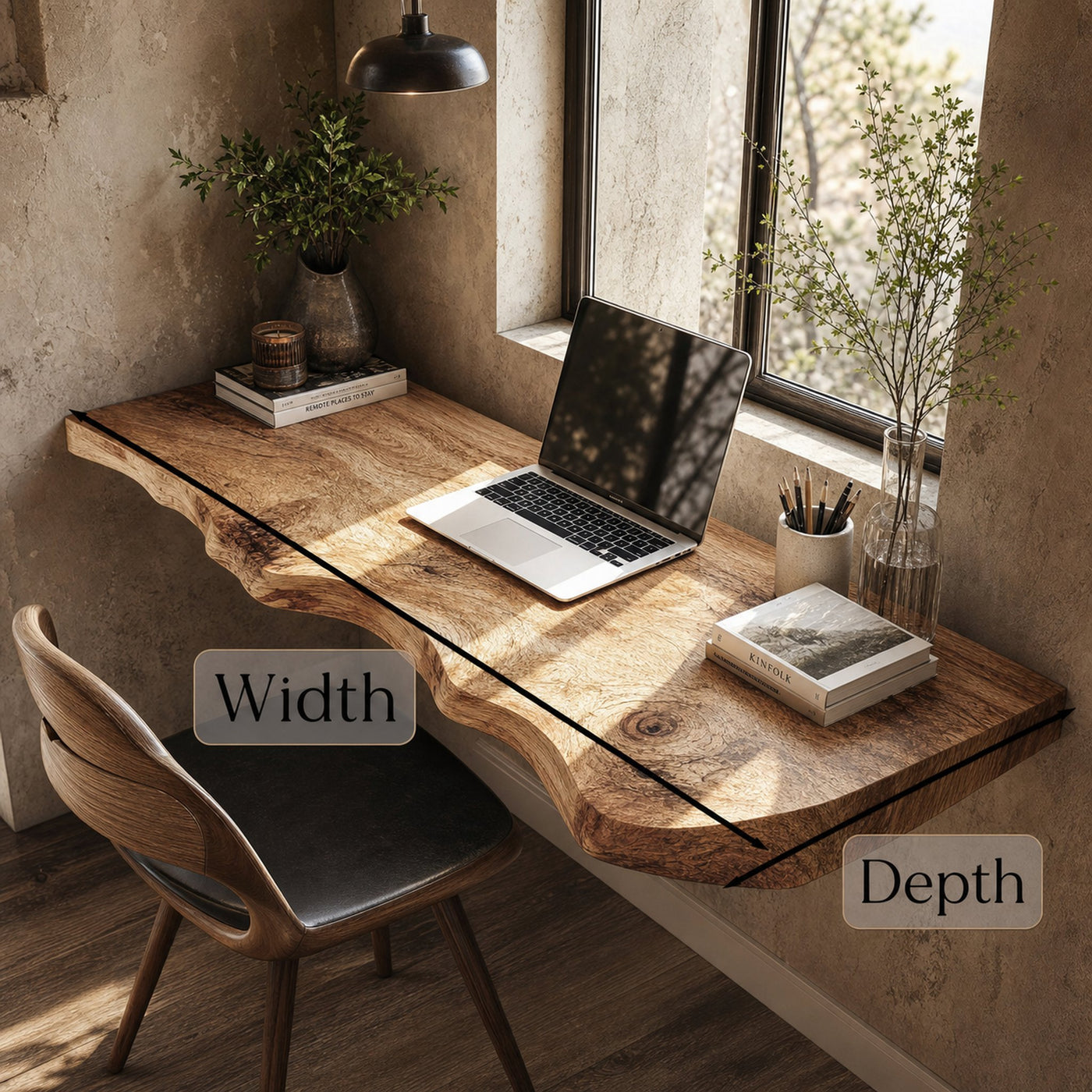 Mid Century Solid Wood Floating Desk For Sleek Home Styling - product view 6