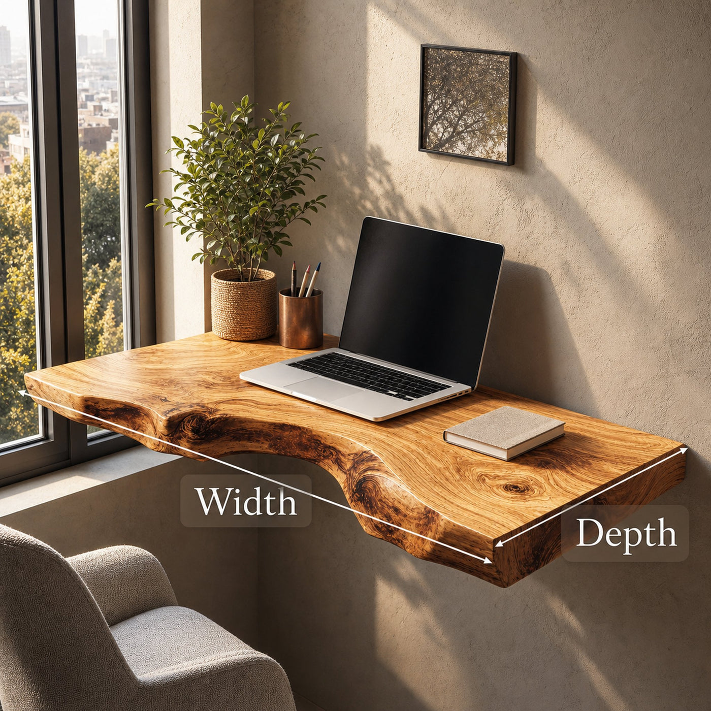 Mid Century Solid Wood Floating Desk For Smart And Elegant Decor - product view 6