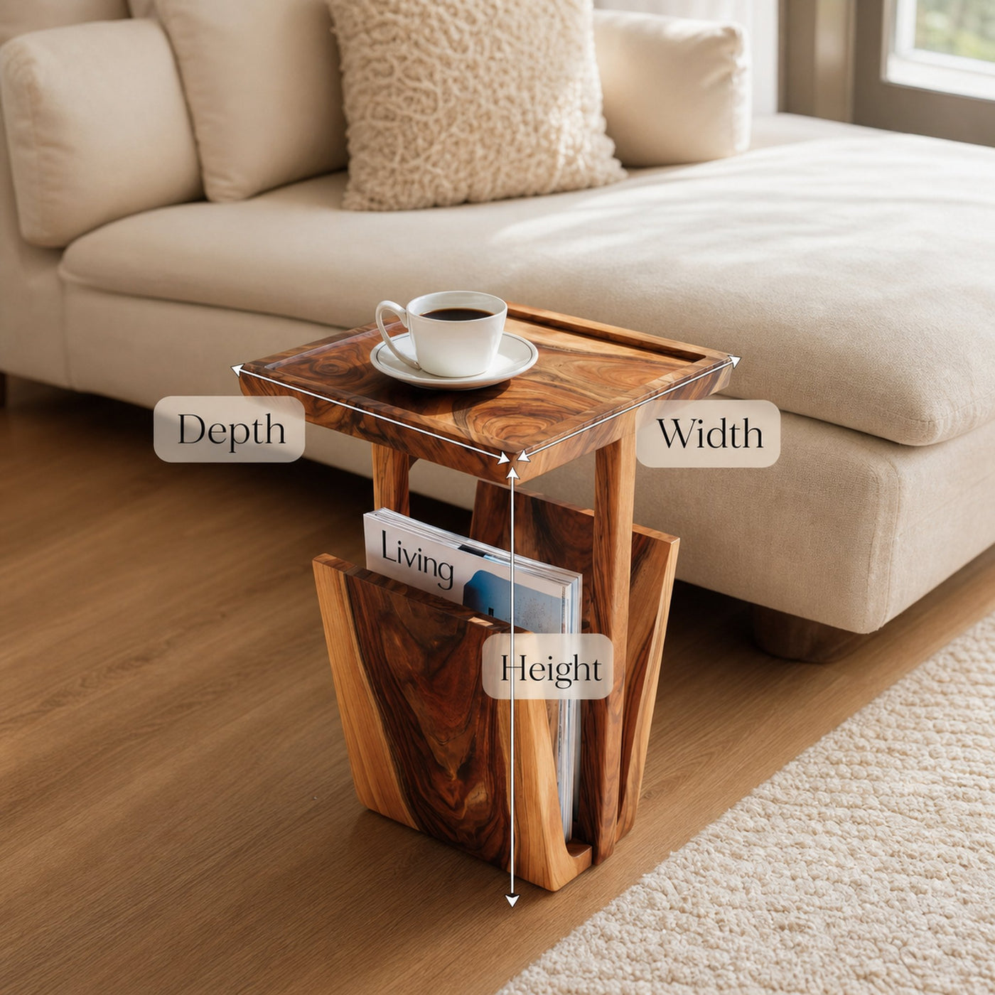 Mid Century Solid Wood Side Table For Furniture Decor And Home - product view 6