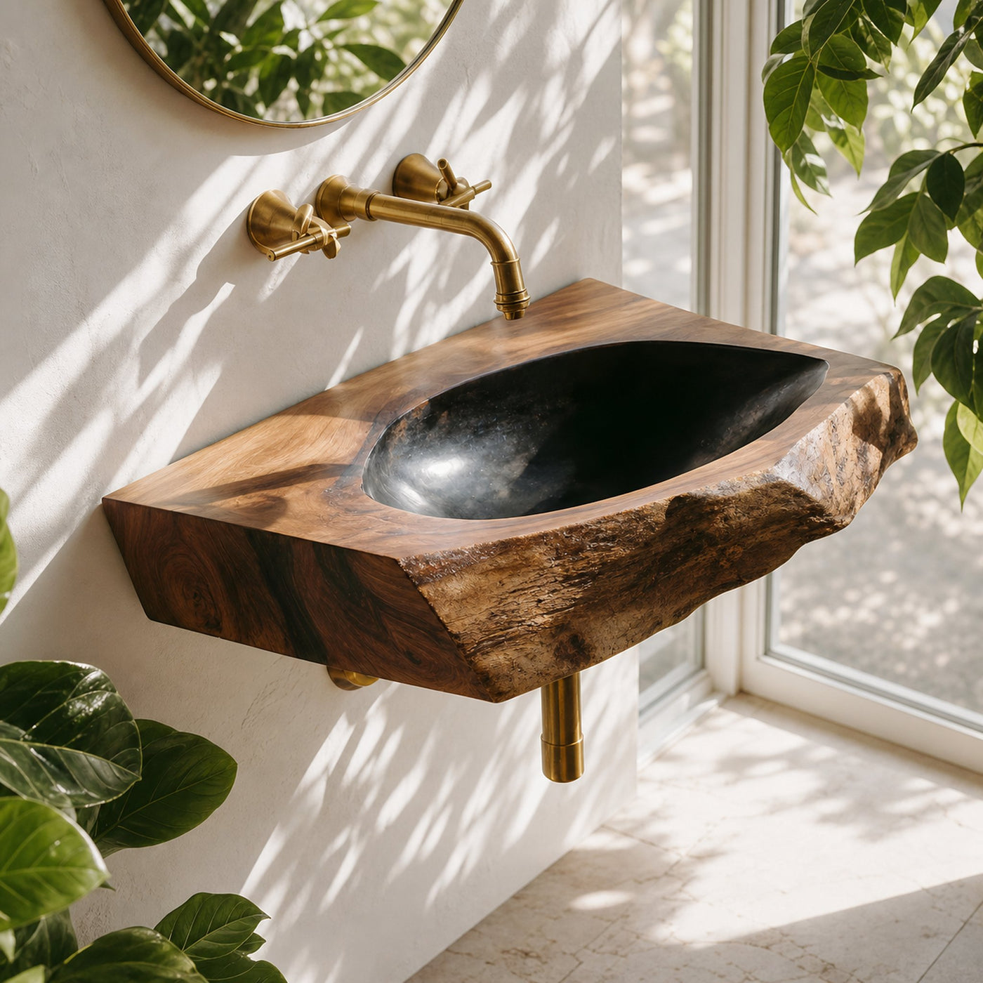 Mid Century Solid Wood Vanity Sink For Bathroom Furniture And Decor