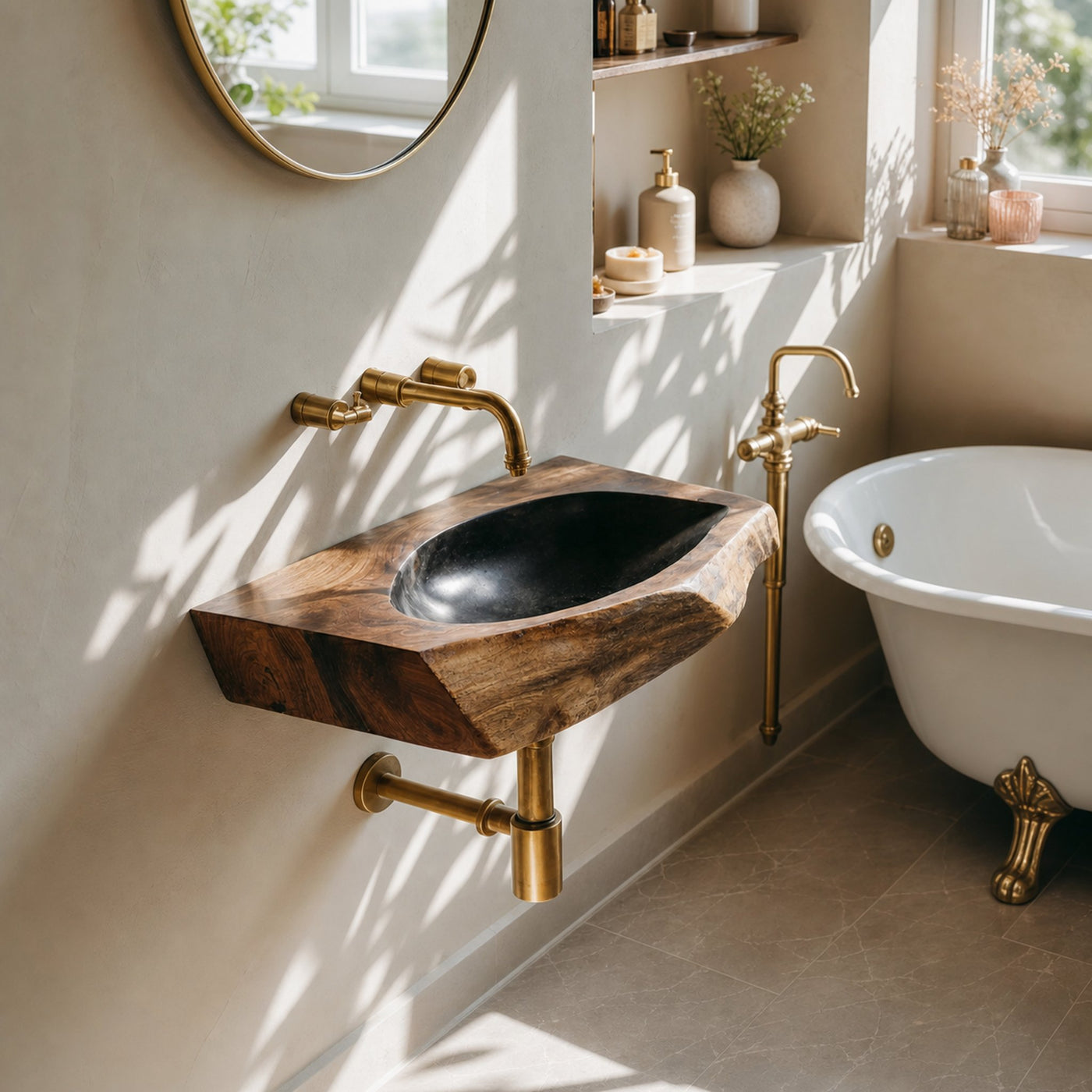 Mid Century Solid Wood Vanity Sink For Bathroom Furniture And Decor - product view 6