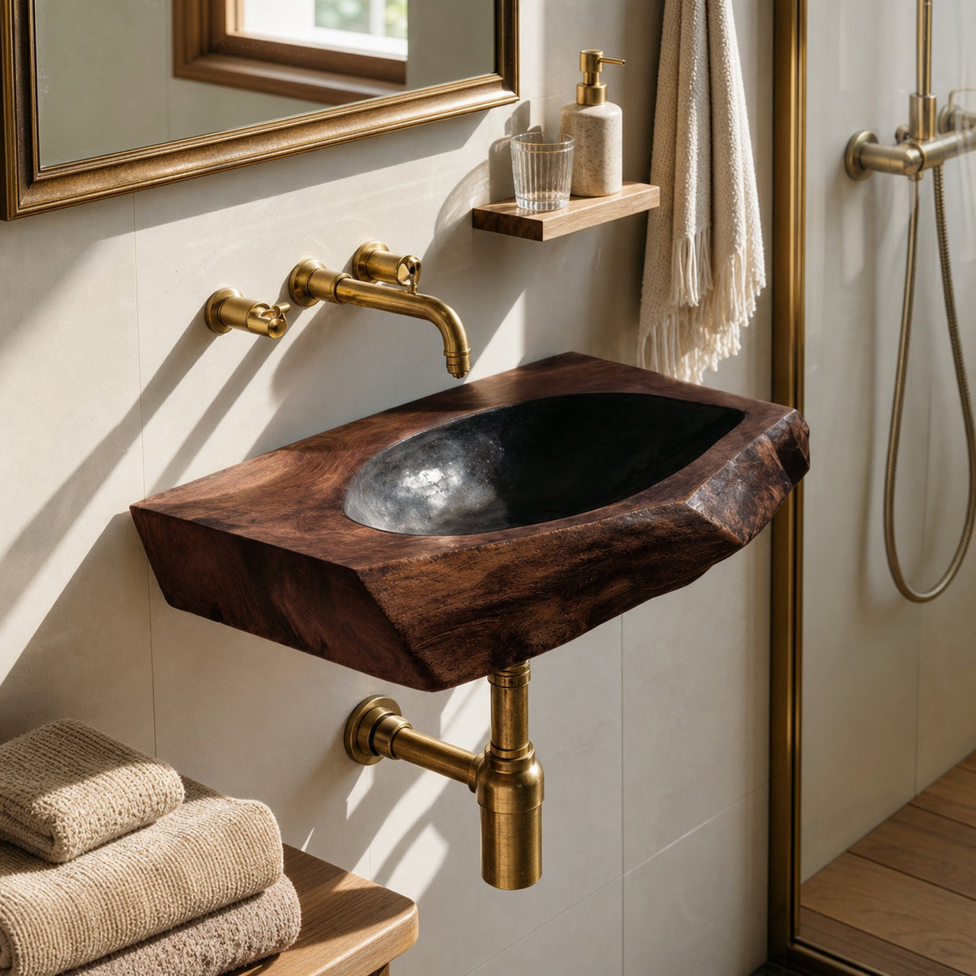 Mid Century Solid Wood Vanity Sink For Bathroom Furniture And Decor - product view 7