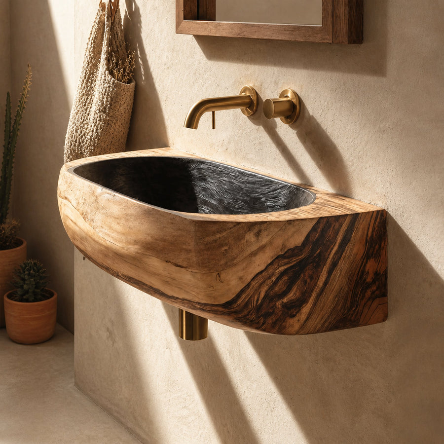 Mid Century Solid Wood Vanity Sink For Bathroom Furniture Decor