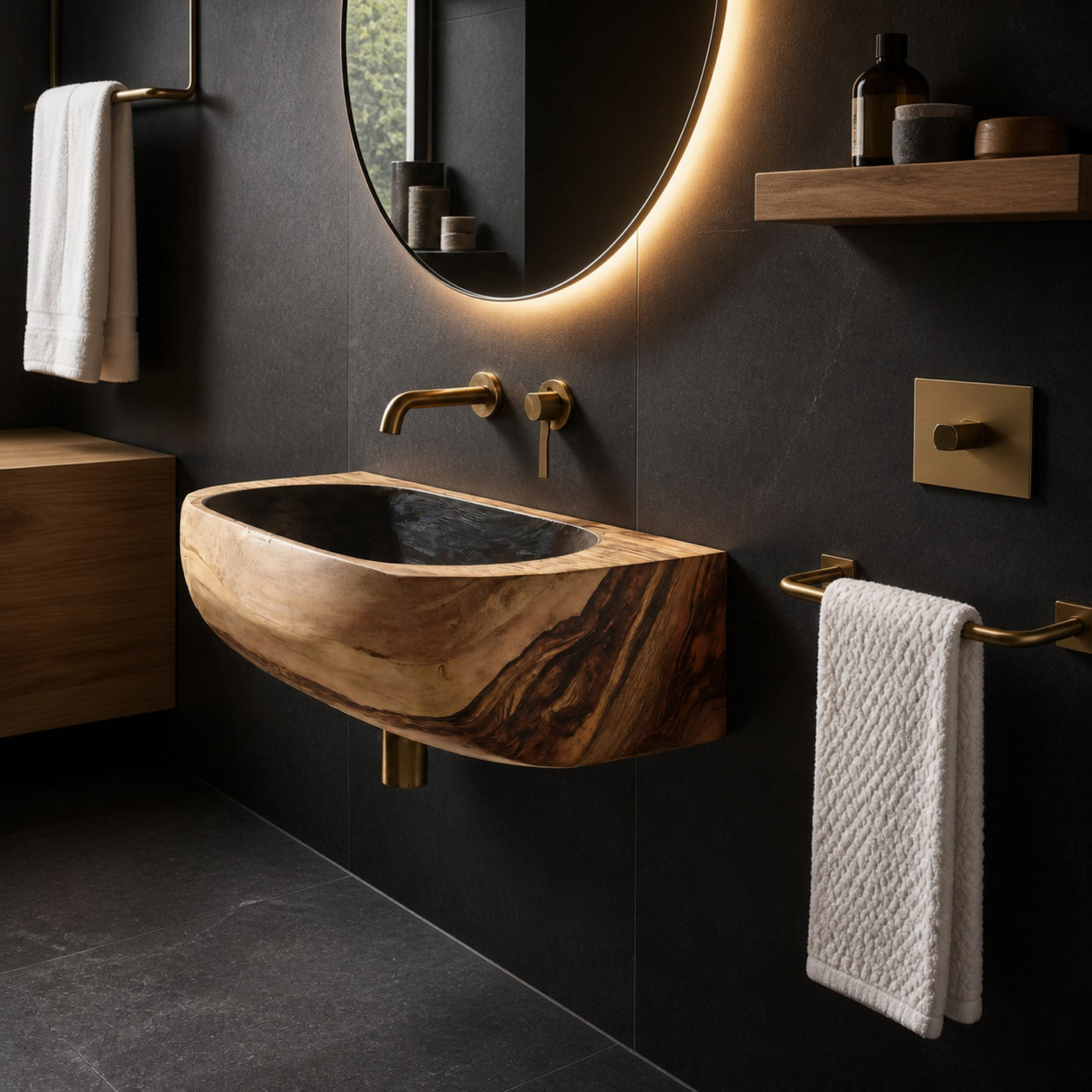 Mid Century Solid Wood Vanity Sink For Bathroom Furniture Decor - product view 6
