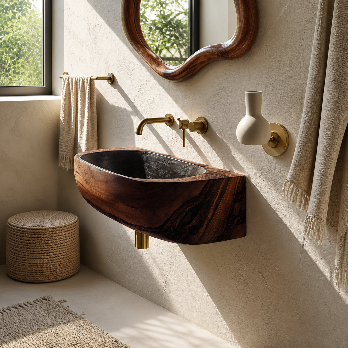 Mid Century Solid Wood Vanity Sink For Bathroom Furniture Decor - product view 7
