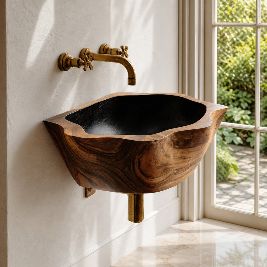 Mid Century Solid Wood Vanity Sink For Bathroom Storage Furniture Decor