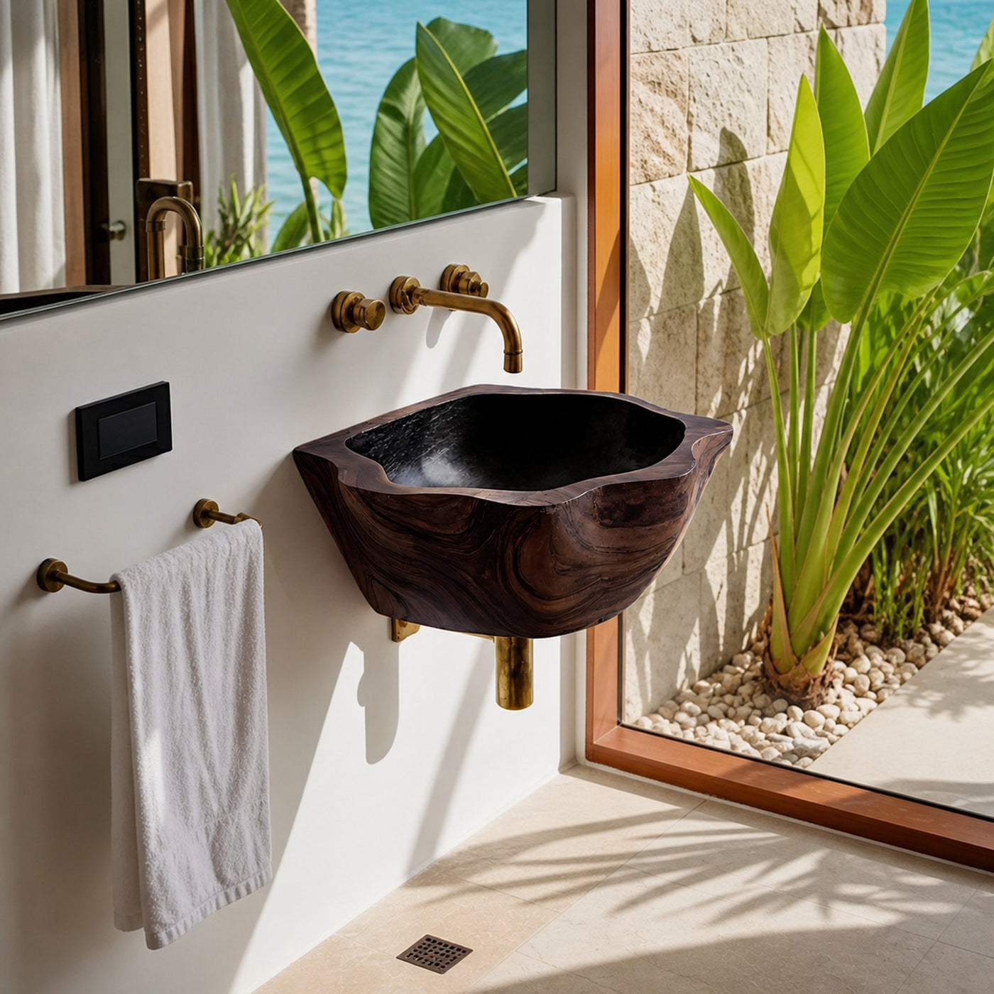 Mid Century Solid Wood Vanity Sink For Bathroom Storage Furniture Decor - product view 7