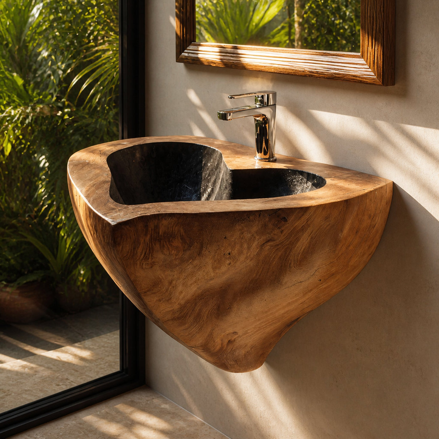 Mid Century Solid Wood Vanity Sink For Modern Bathroom Furniture Decor