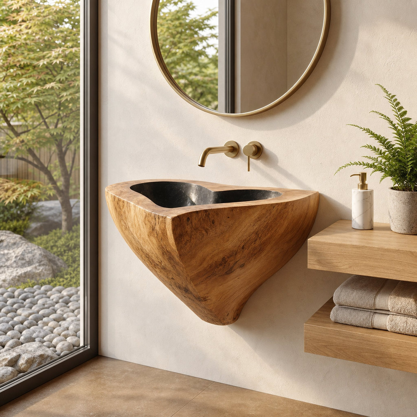 Mid Century Solid Wood Vanity Sink For Modern Bathroom Furniture Decor - product view 6