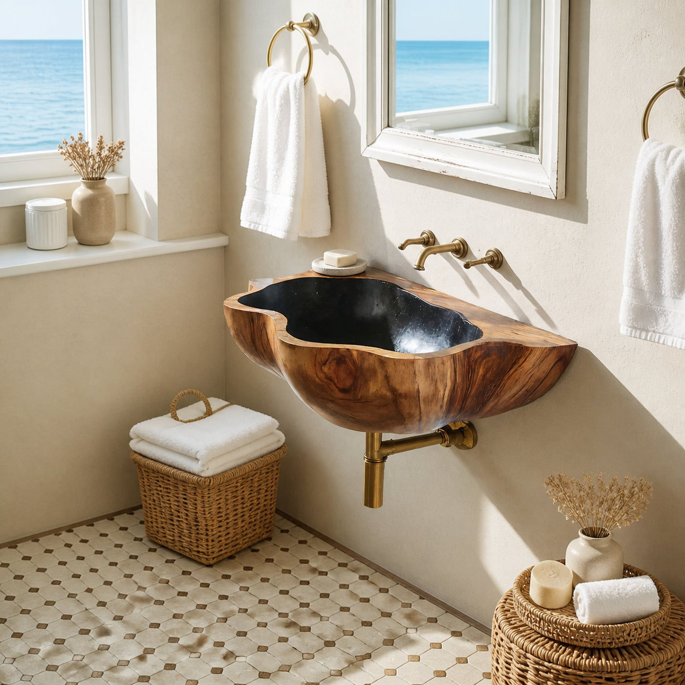 Mid Century Solid Wood Vanity Sink For Stylish Bathroom Decor - product view 6