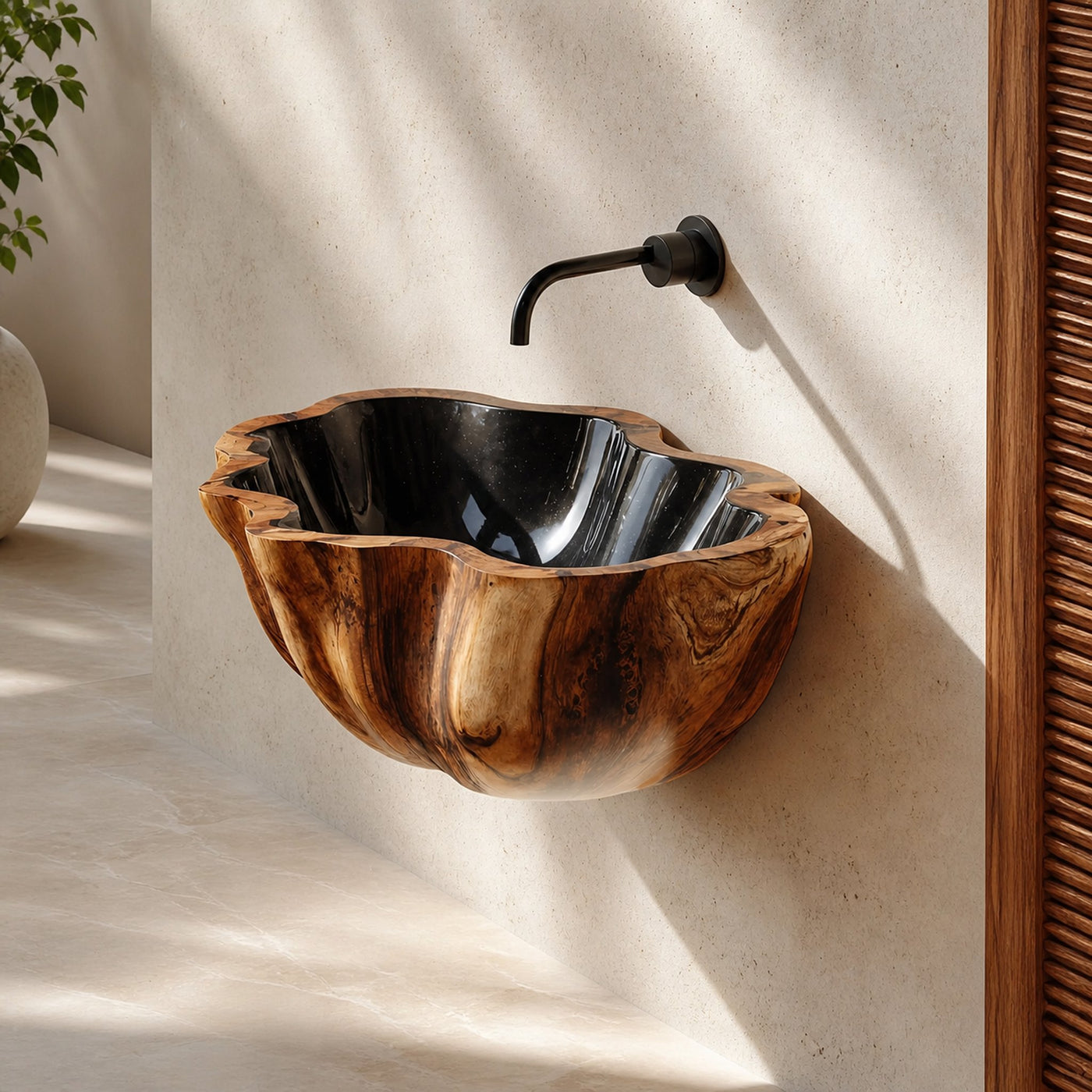 Mid Century Solid Wood Wash Basin For Custom Furniture Decor Design