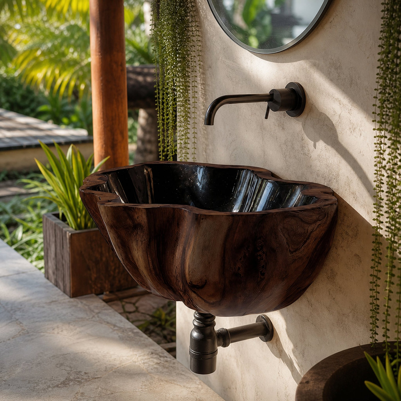 Mid Century Solid Wood Wash Basin For Custom Furniture Decor Design - product view 7