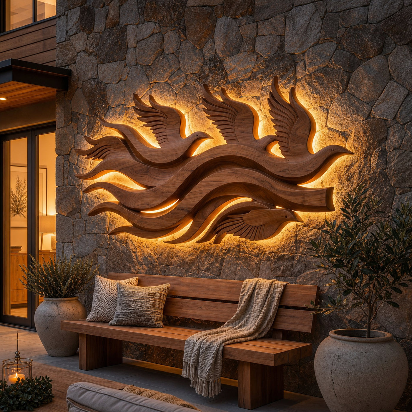 Mid Century Statement Wall Panel For Great Room Interior