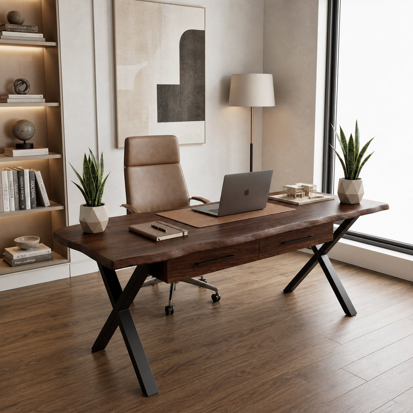 Mid Century Study Table For Reading Room - product view 6