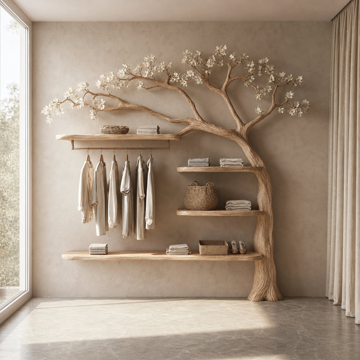 Mid Century Tree Coat Rack Living Room