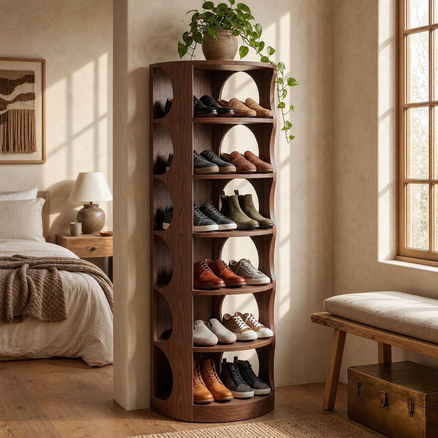 Mid Century Vertical Shoe Rack For Hallway Closet Placement - product view 7