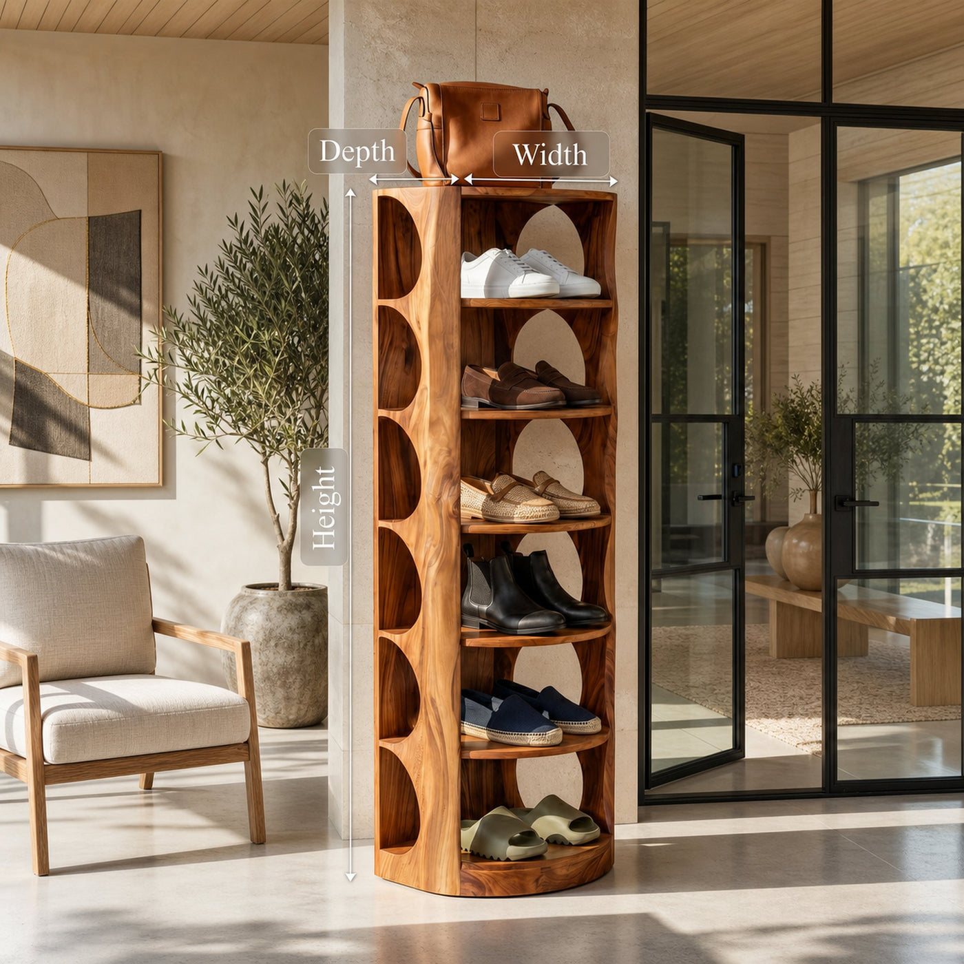 Mid Century Vertical Shoe Rack For Hallway Closet Placement - product view 8