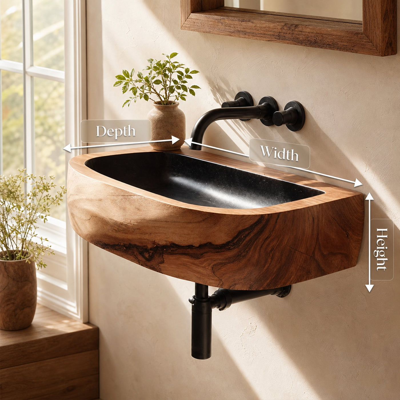 Mid Century Wall Mounted Wooden Bathroom Sink For Modern Bathroom Decor - product view 8