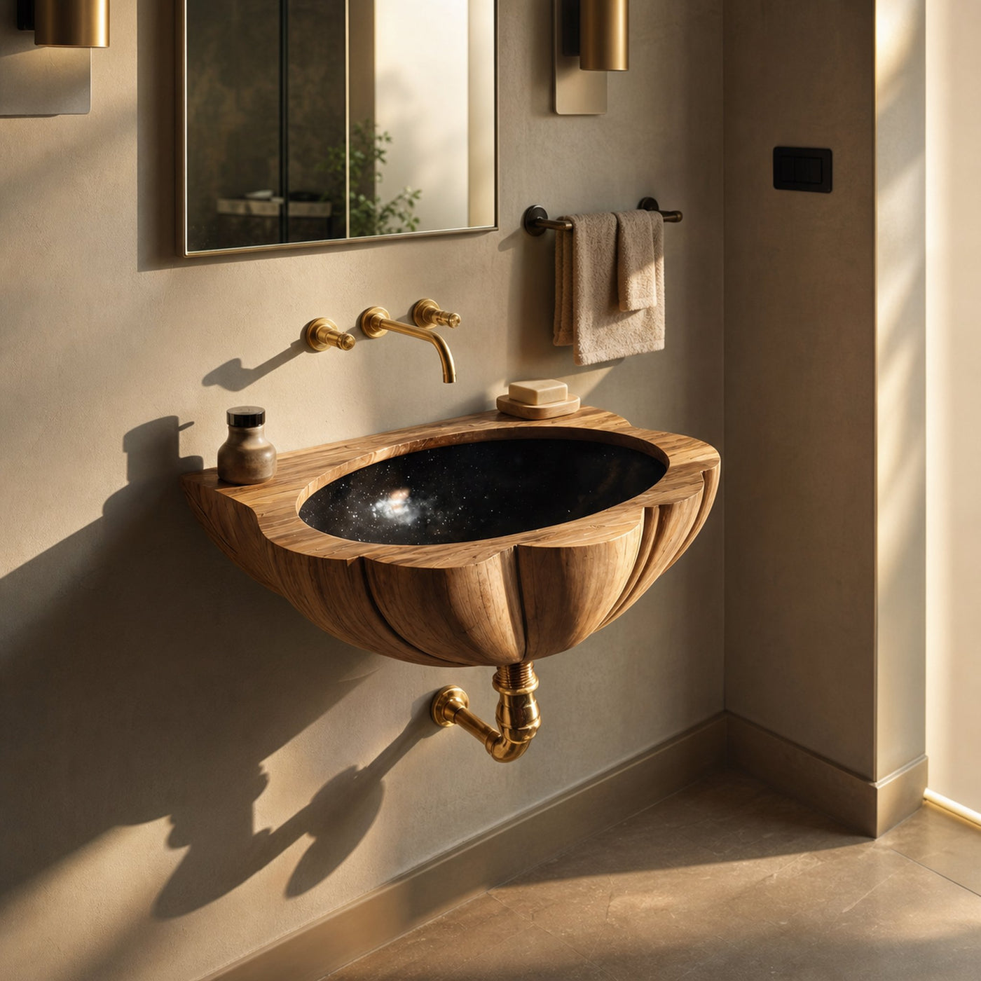 Mid Century Wall Mounted Wooden Bathroom Sink For Stylish Bathroom Decor - product view 6