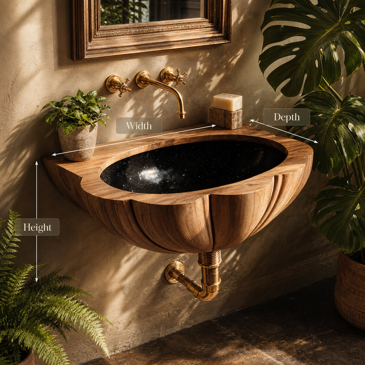 Mid Century Wall Mounted Wooden Bathroom Sink For Stylish Bathroom Decor - product view 8