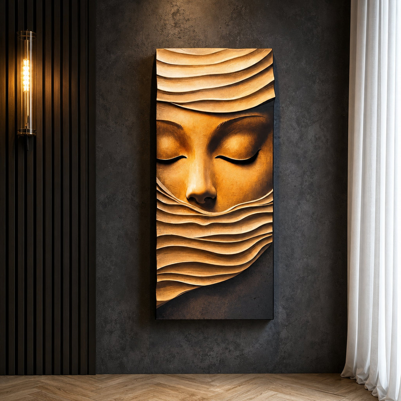 Mid Century Wood Wall Sculpture For Furniture Design