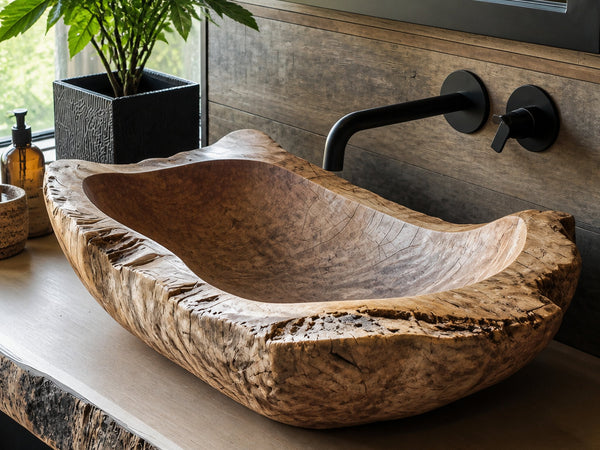 Mid Century Wood Wash Basin For Luxury Bathroom Furniture