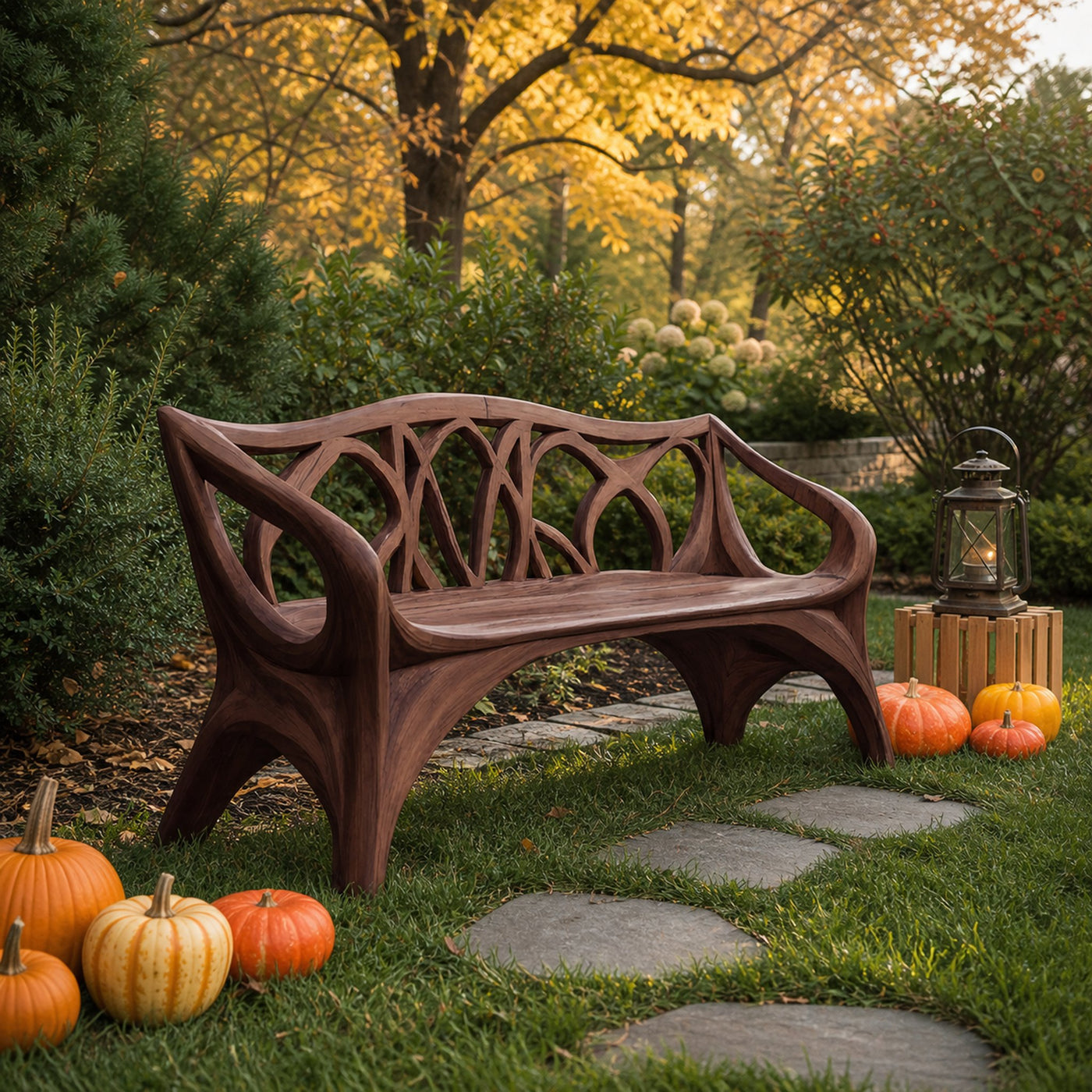 Mid Century Wooden Bench For Outdoor Furniture And Patio Decor - product view 7