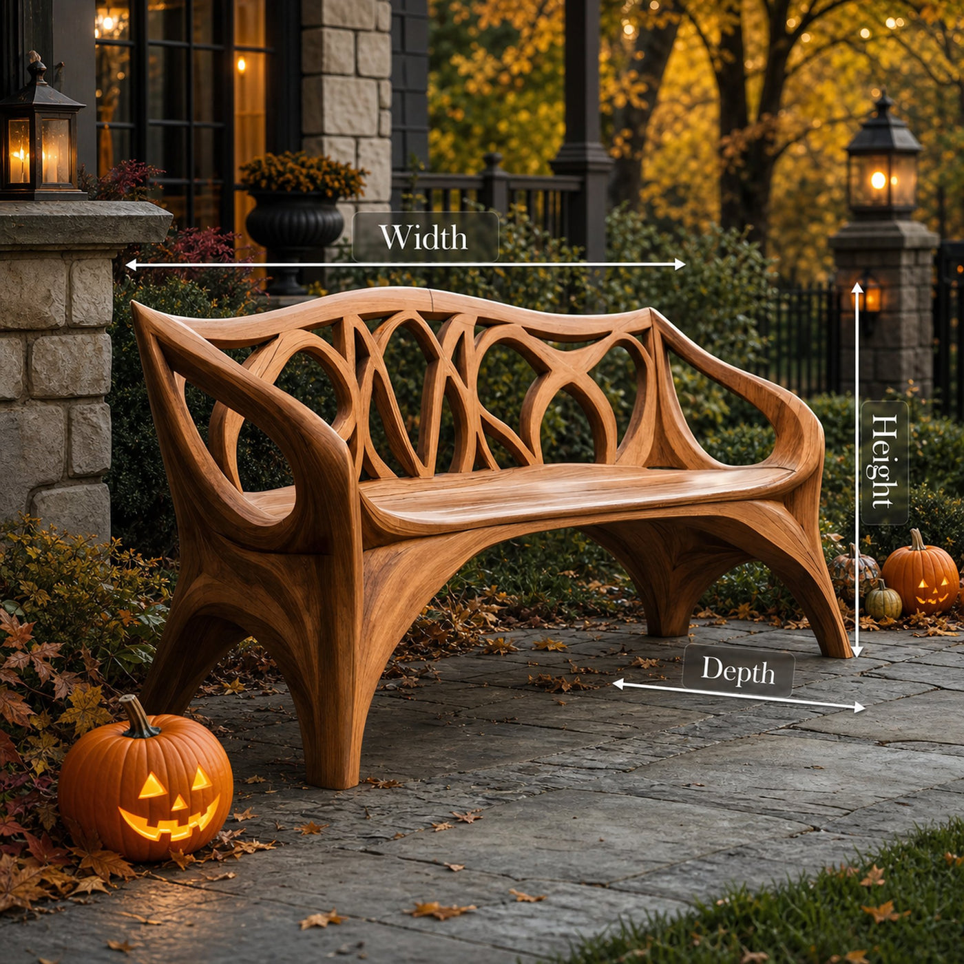 Mid Century Wooden Bench For Outdoor Furniture And Patio Decor - product view 8