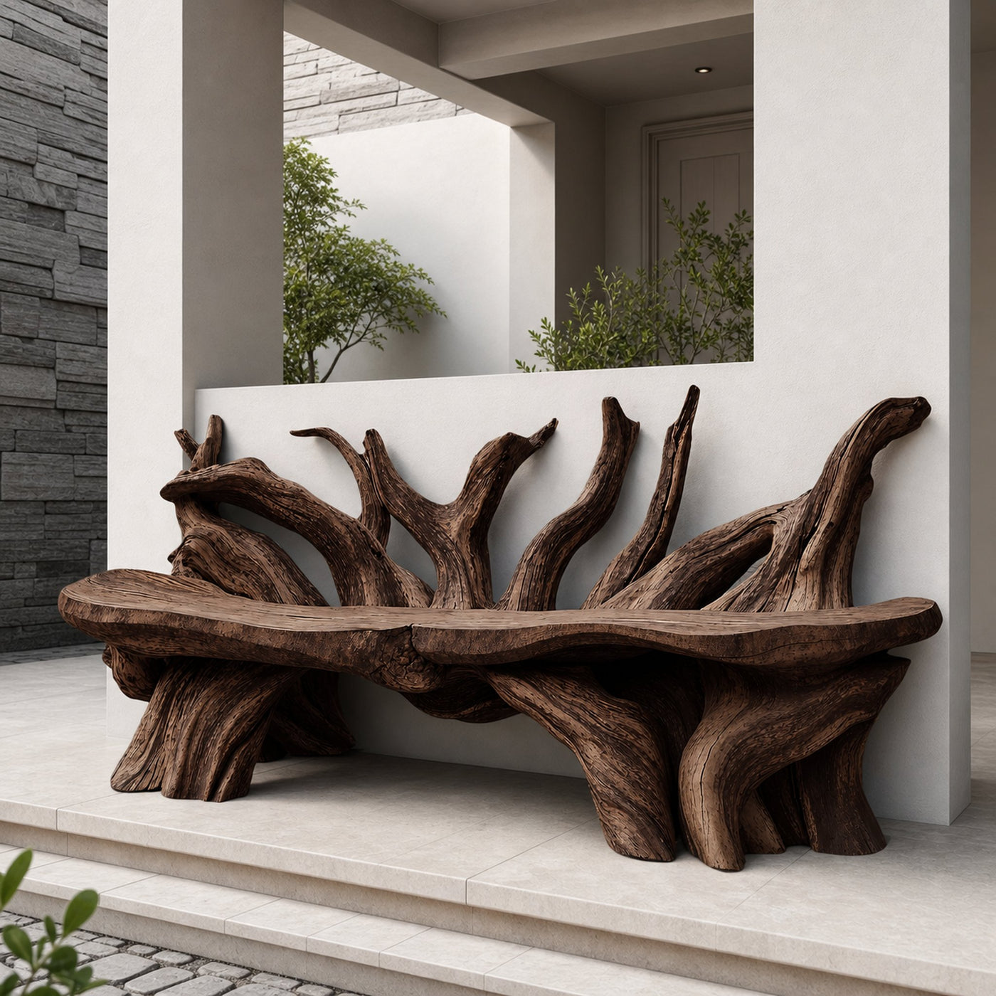 Mid Century Wooden Bench Outdoor Decor For Sleek Exteriors - product view 7