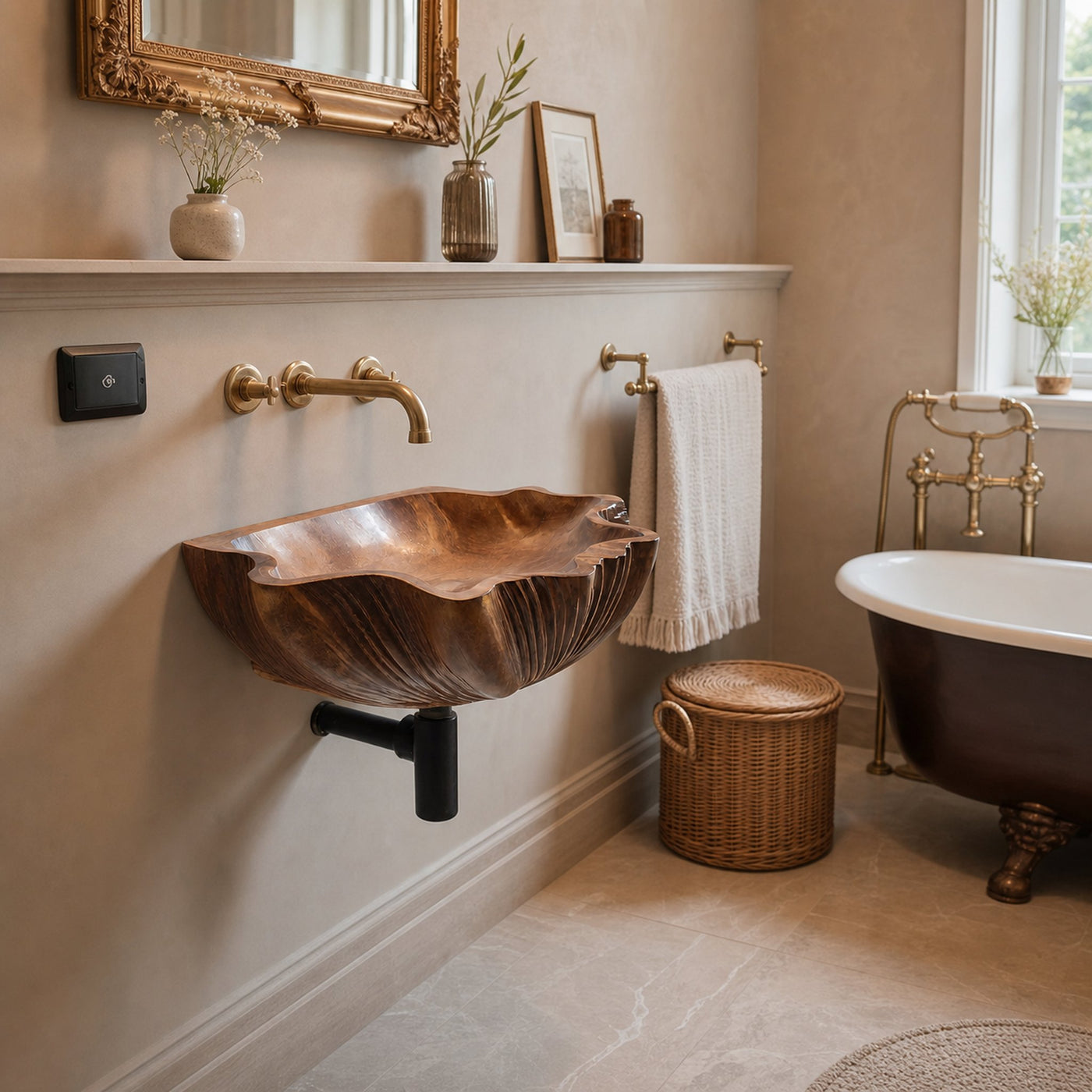 Mid Century Wooden Live Edge Wood Vanity Sink For Modern Bathroom Decor - product view 6