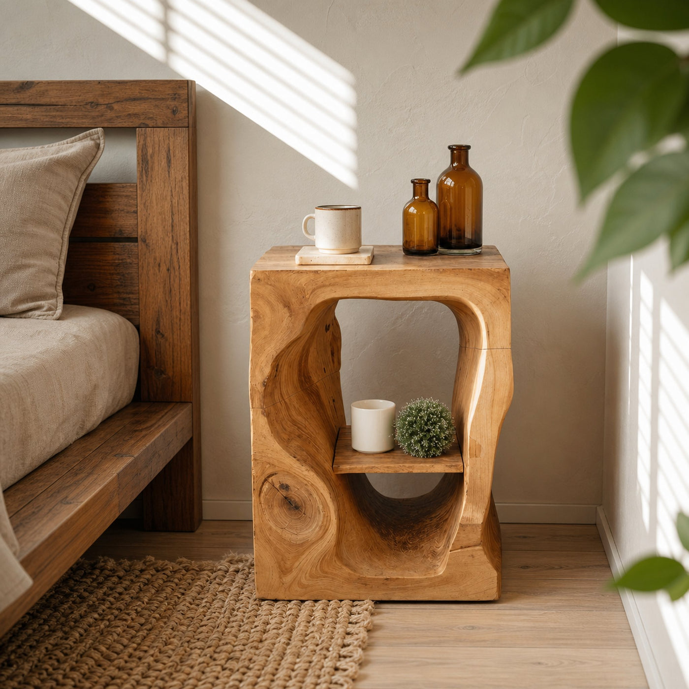 Mid Century Wooden Nightstand For Chic Bedroom Set - product view 6