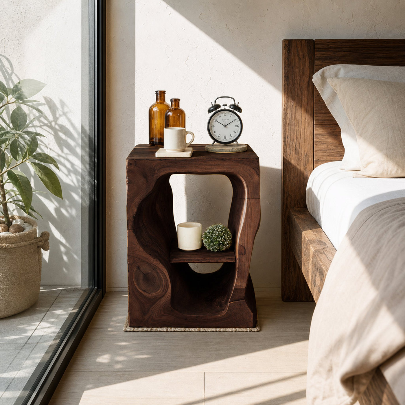 Mid Century Wooden Nightstand For Chic Bedroom Set - product view 8