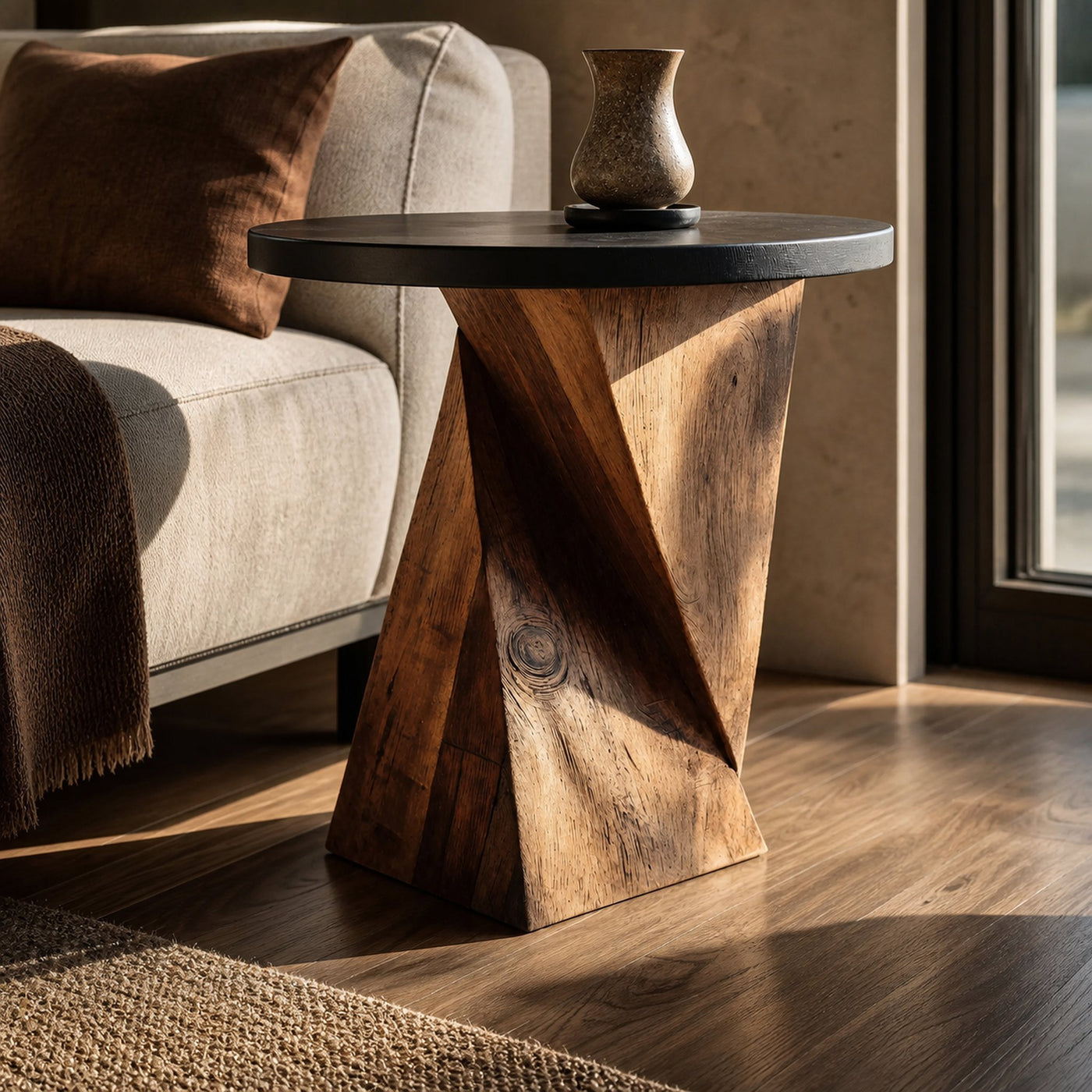 Mid Century Wooden Side Table For Cozy Bedroom Nightstand