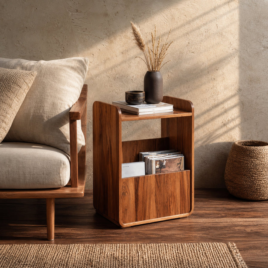 Mid Century Wooden Side Table For Living Room Furniture Decor