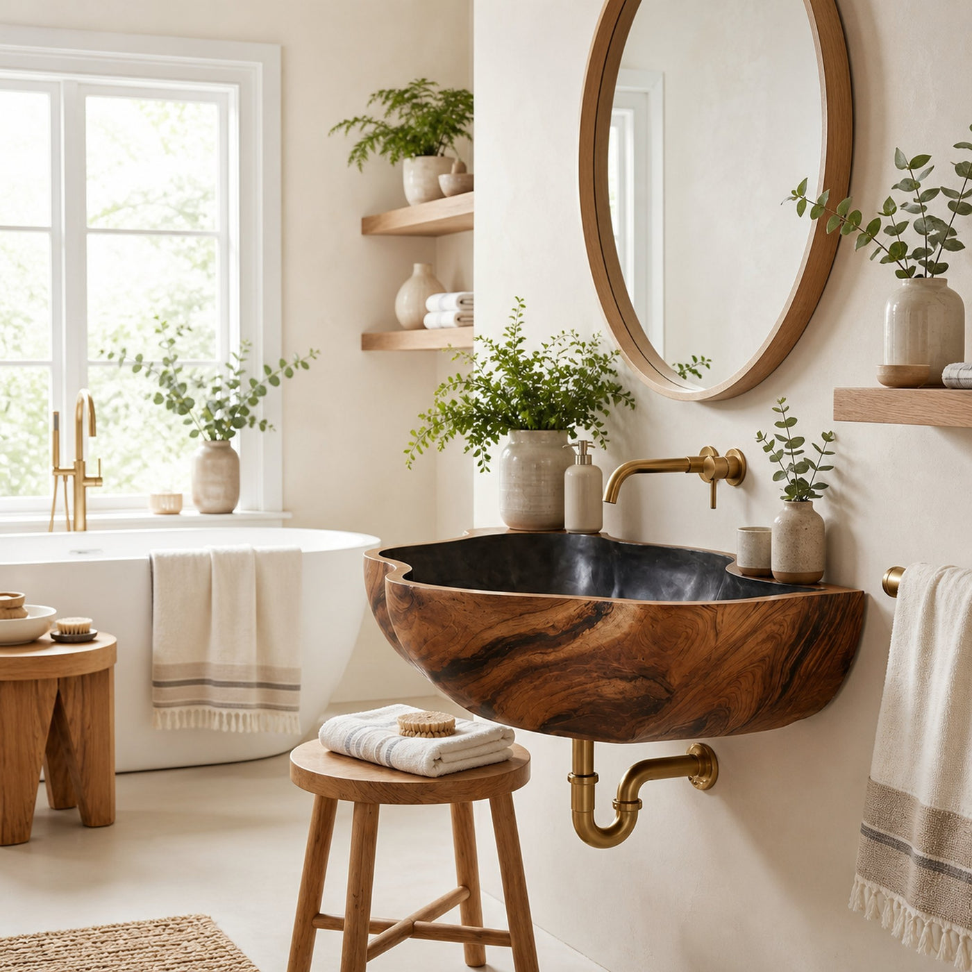 Mid Century Wooden Vanity Sink For Bathroom Decor And Furniture - product view 6