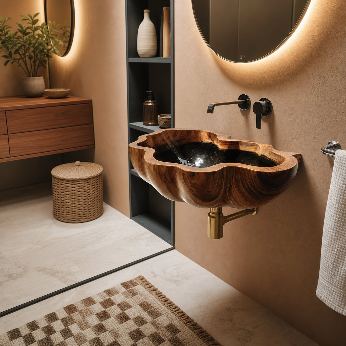 Mid Century Wooden Vanity Sink For Bathroom Furniture Decor - product view 6